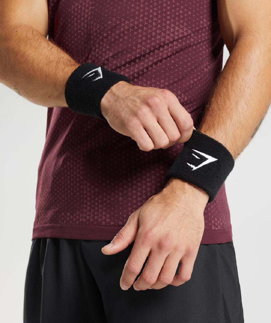 Equipo Gymshark Sharkhead Sweat Bands Hombre Negras | CO 3988VRW